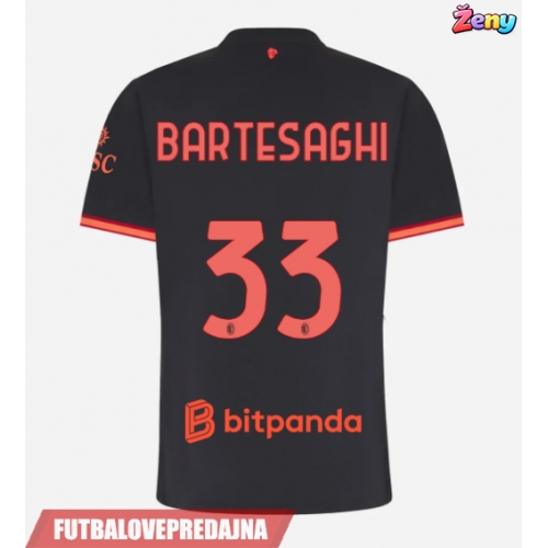 Lacne Ženy Futbalové dres AC Milan Davide Bartesaghi #33 2026-27 Krátky Rukáv - Tretina